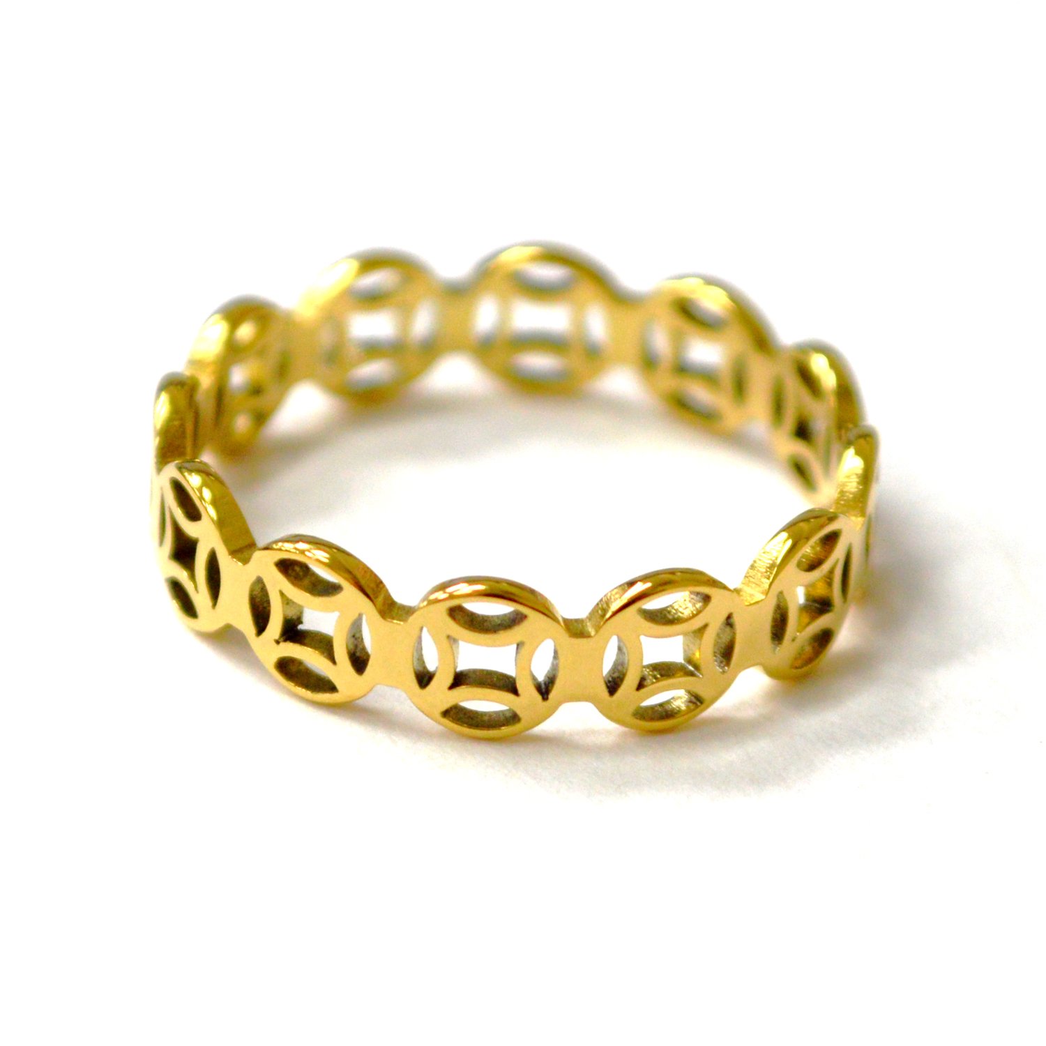 Designers Inspired Gold IP Plated Ring 81-1380G