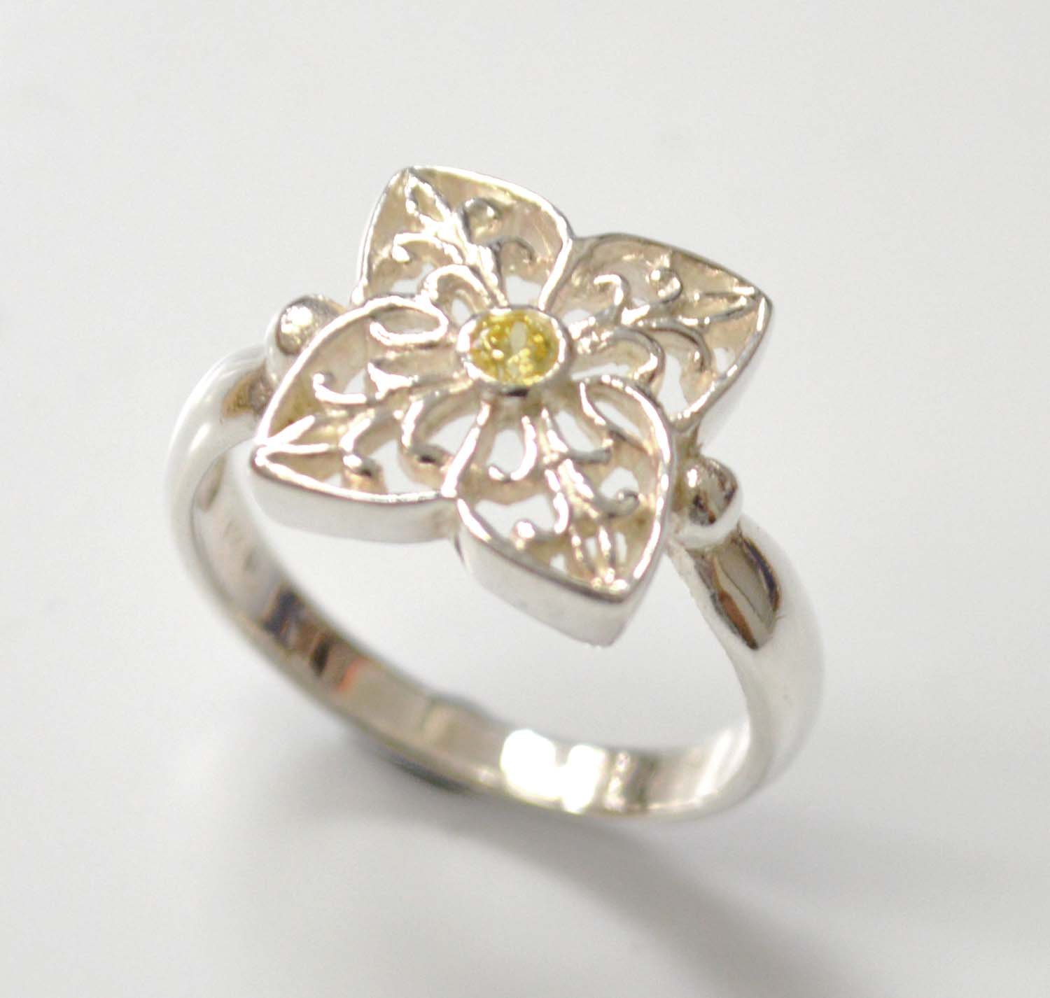 CZ Stone Ring Sterling Silver 51-2094