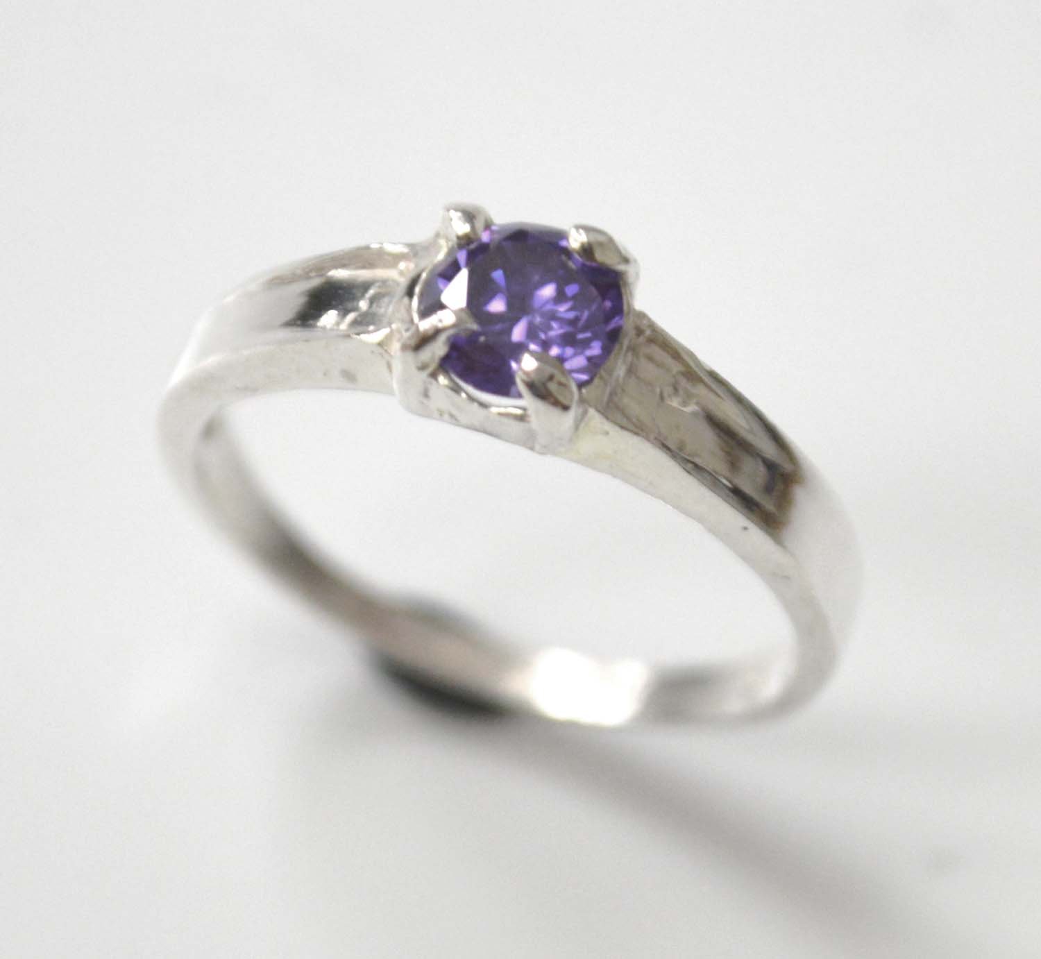 CZ Stone Ring Sterling Silver 51-2072 Ame