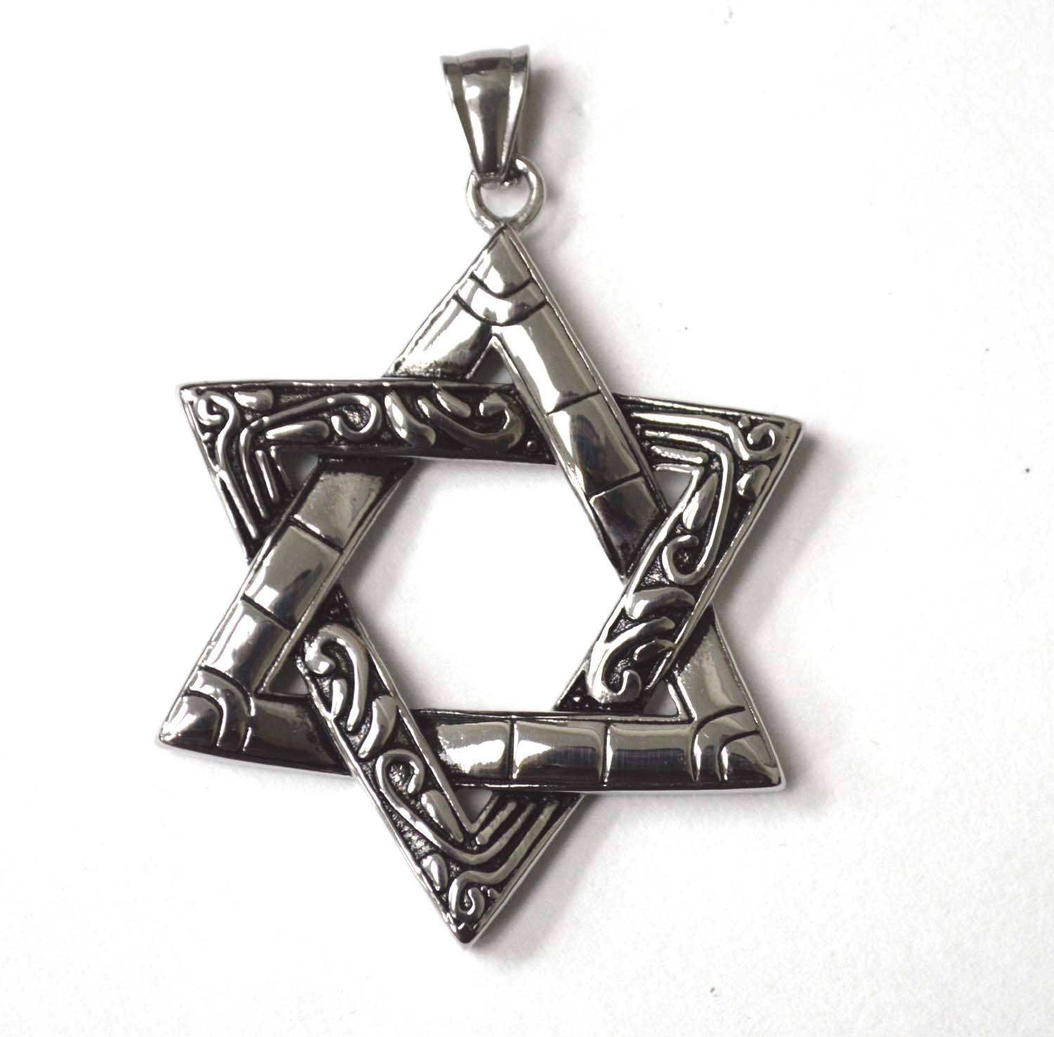 Star of David Stainless Steel Pendant 86-1677S-L