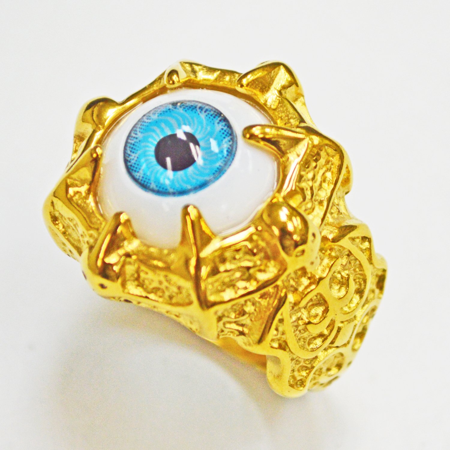 EYEBALL GOLD IP PLATE RING  81-1223G