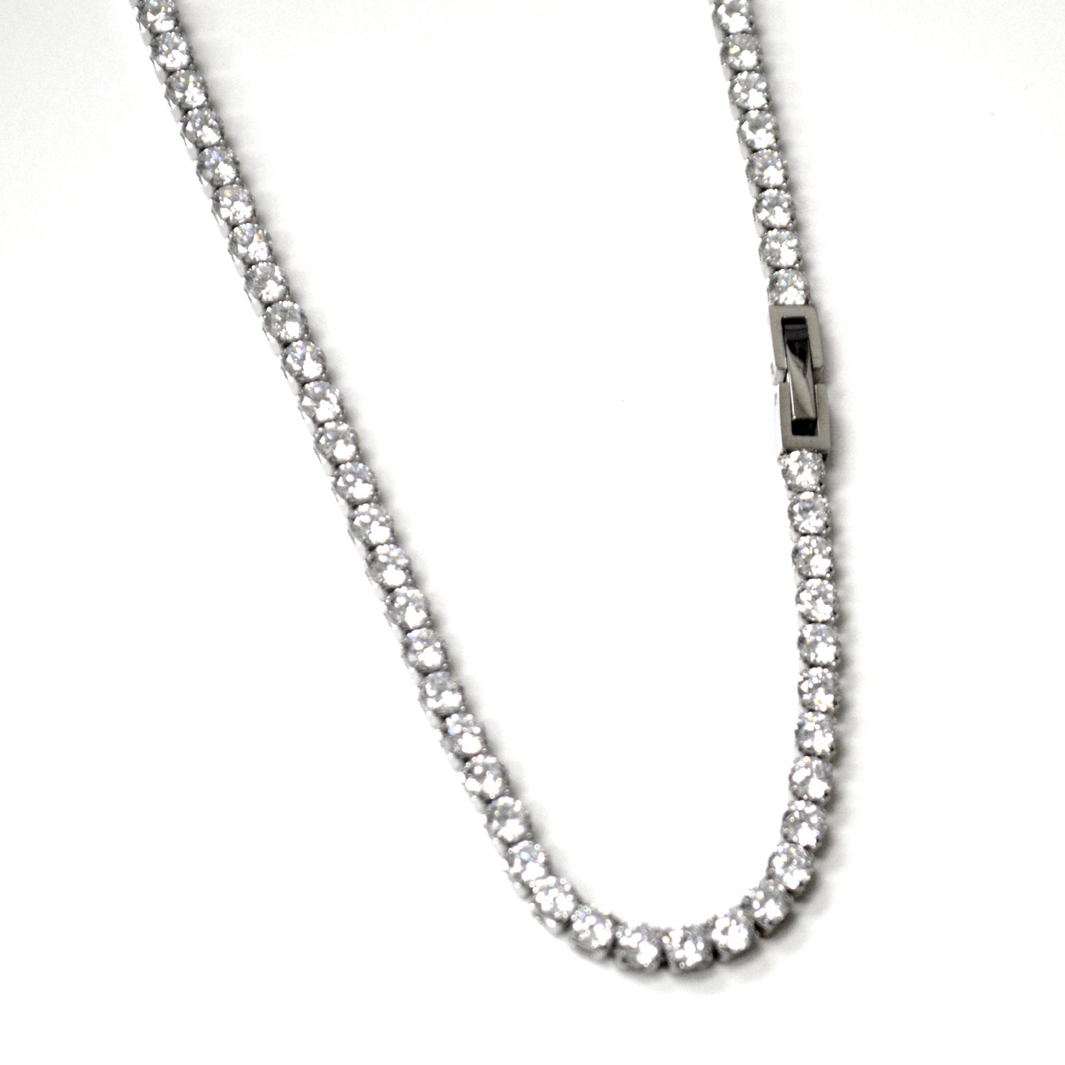 3mm Tennis Necklace Stainless Steel 003-18