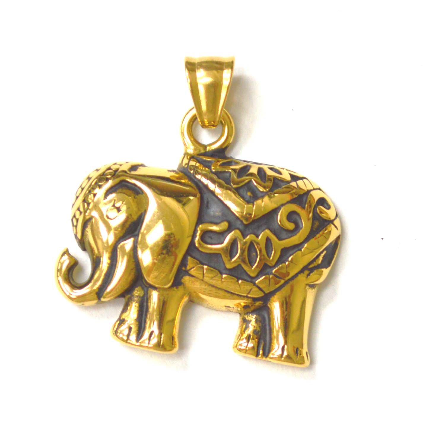 Elephant Gold IP Plated Pendant 86-2457G