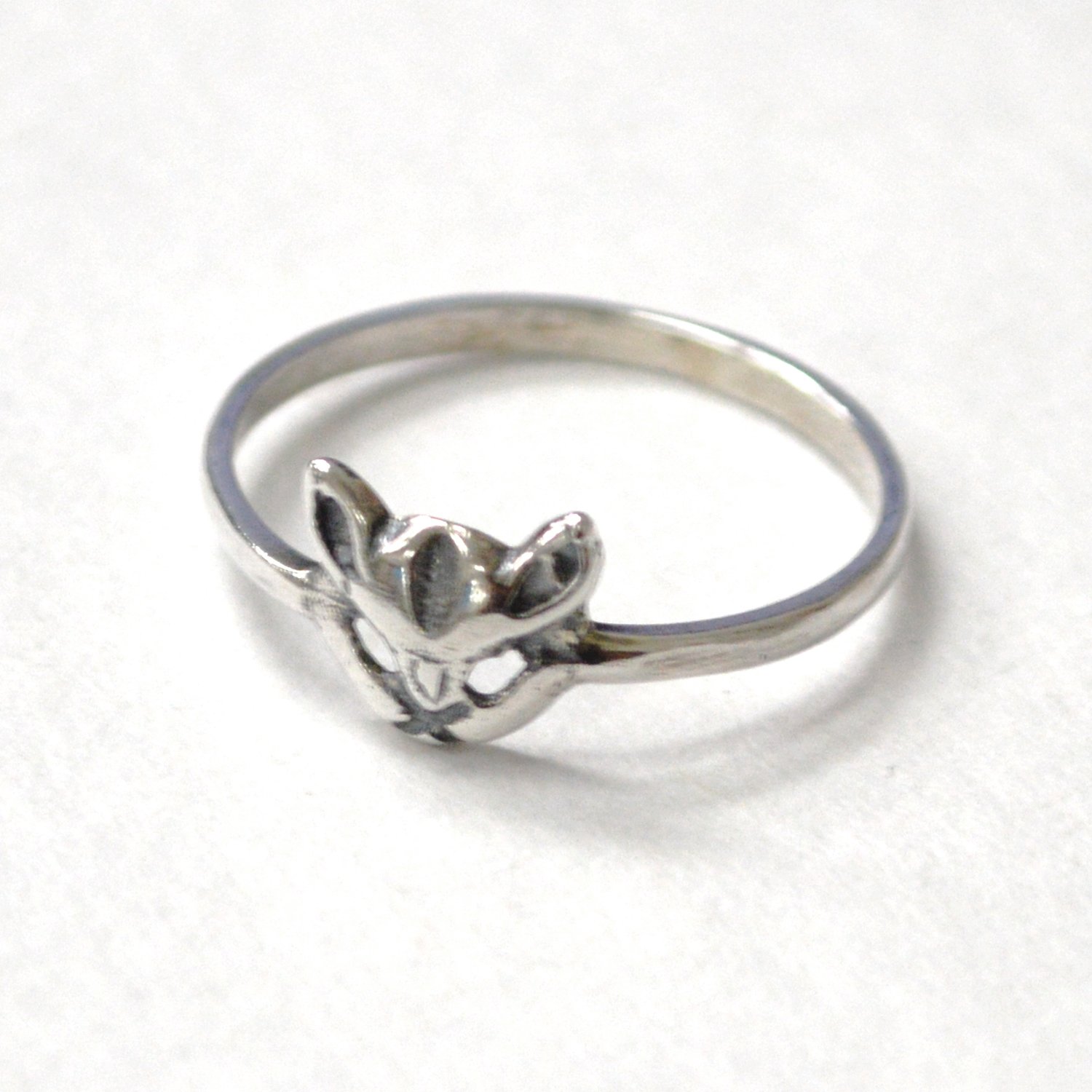Cat Face Sterling Silver Ring 51-1213