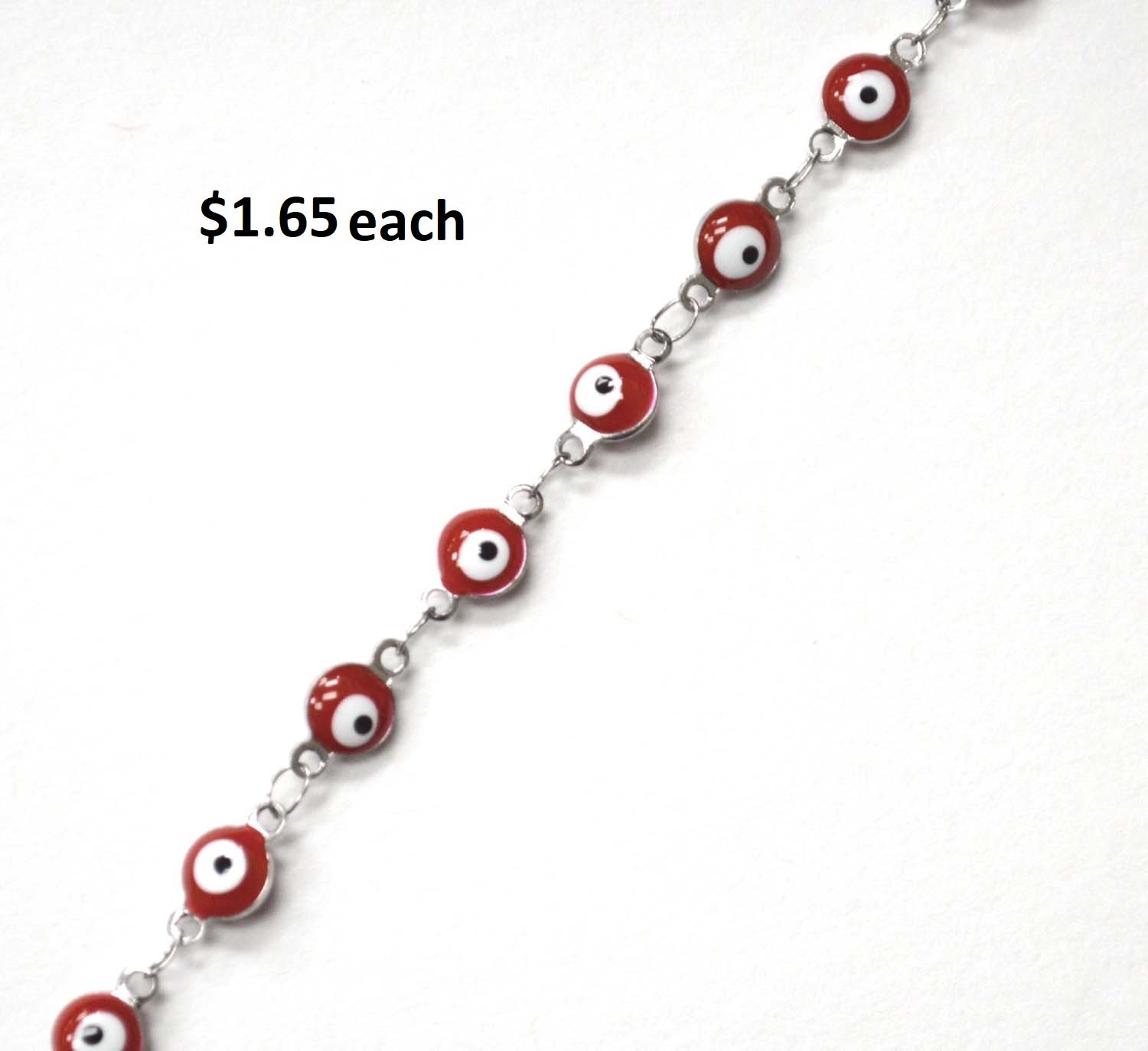 Eye Stainless Steel Bracelet 84-1815S Red