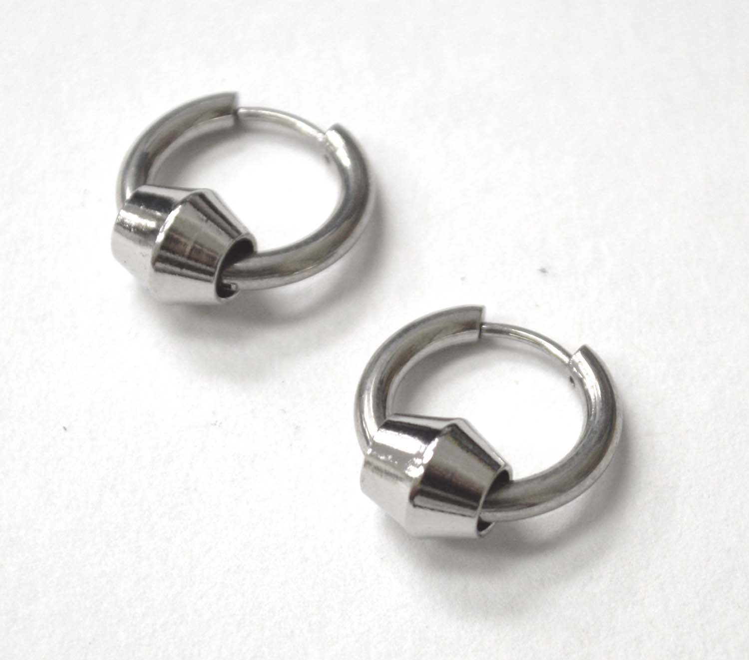 Hoops with Ball Earrings Stainless Steel  83-875S