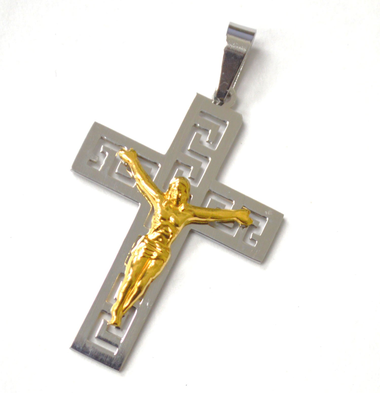 Crucifix Cross 2 Tone Gold Plated Pendant 86-2863-2TG