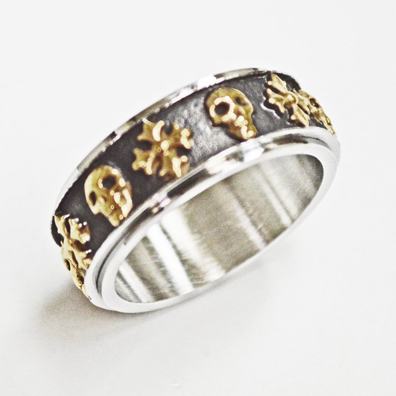 2 TONE GOLD SPINNER RING (8MM) 81-1232-2T