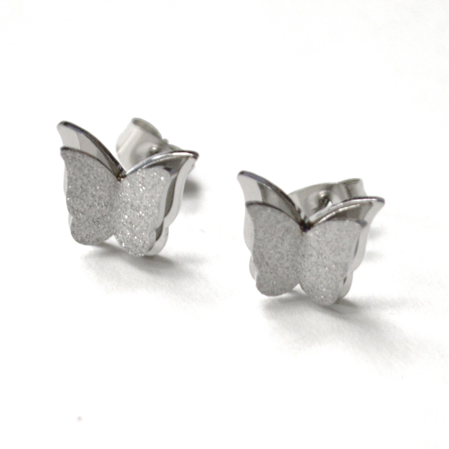 Butterfly Stainless Steel Earrings 83-879S-1