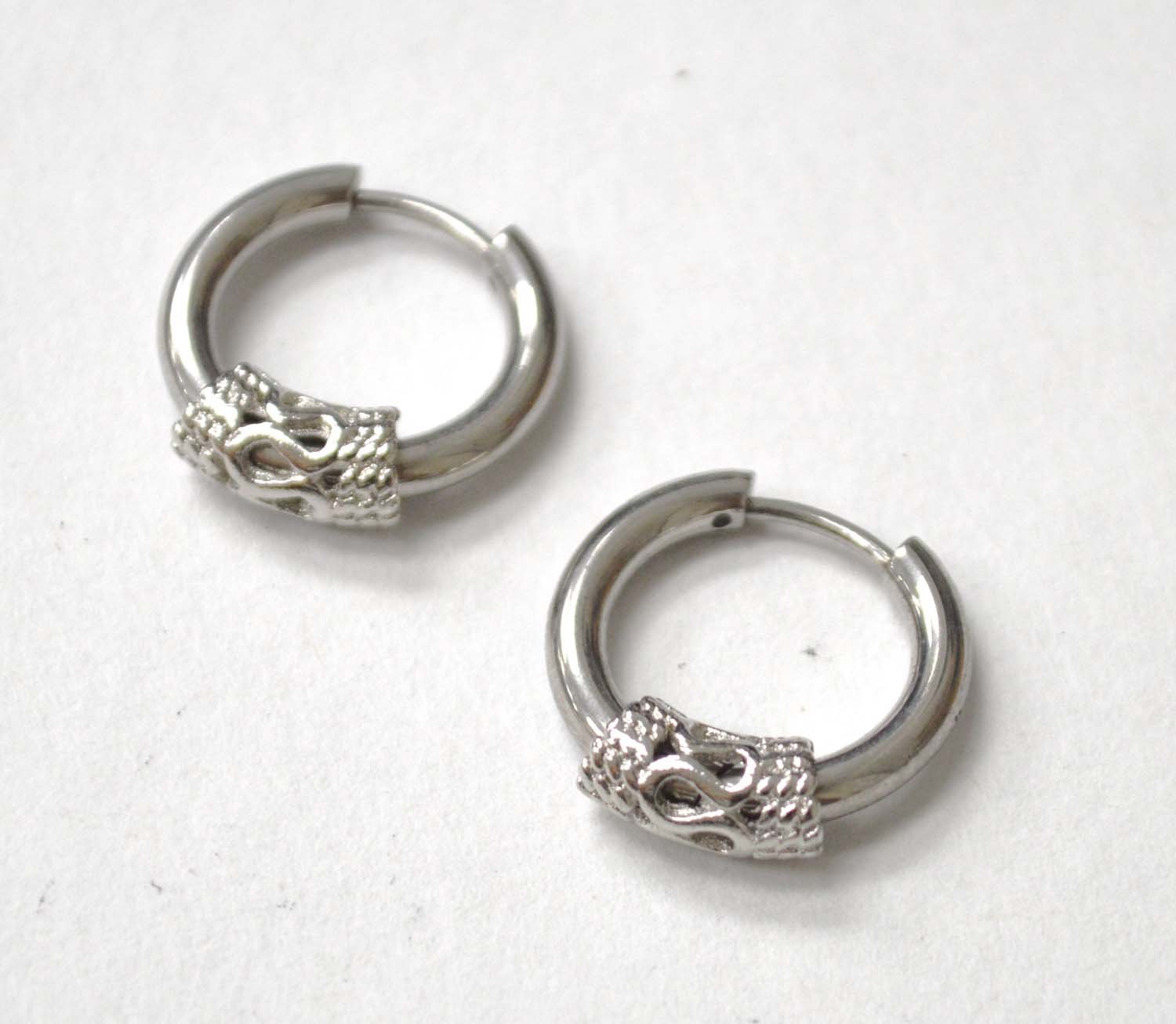 Hoops Bali Design Earrings Stainless Steel  83-876