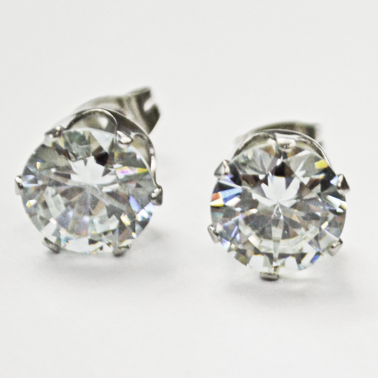 9mm Round CZ Earrings-2 Pairs 83-103-9