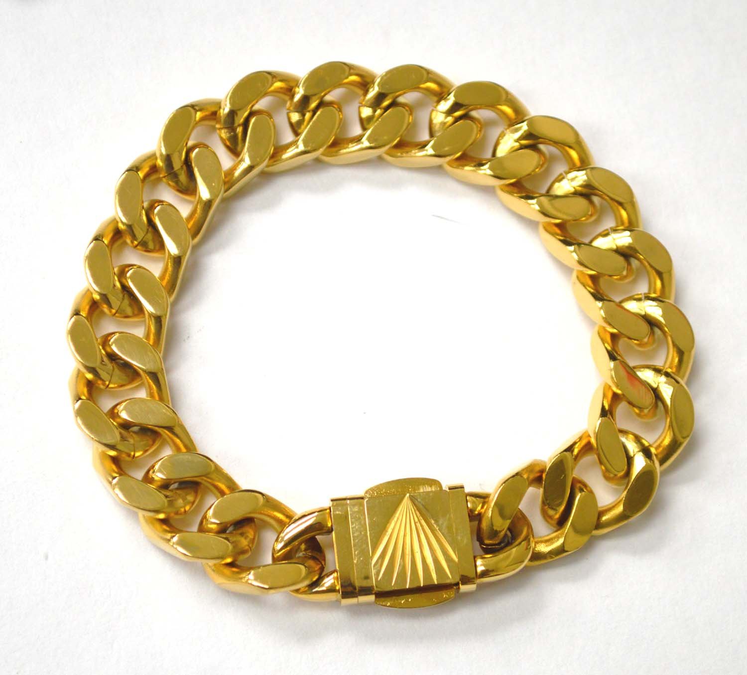 14mm Cuban Gold Plated with Fancy Lock 84-1867G-14-1