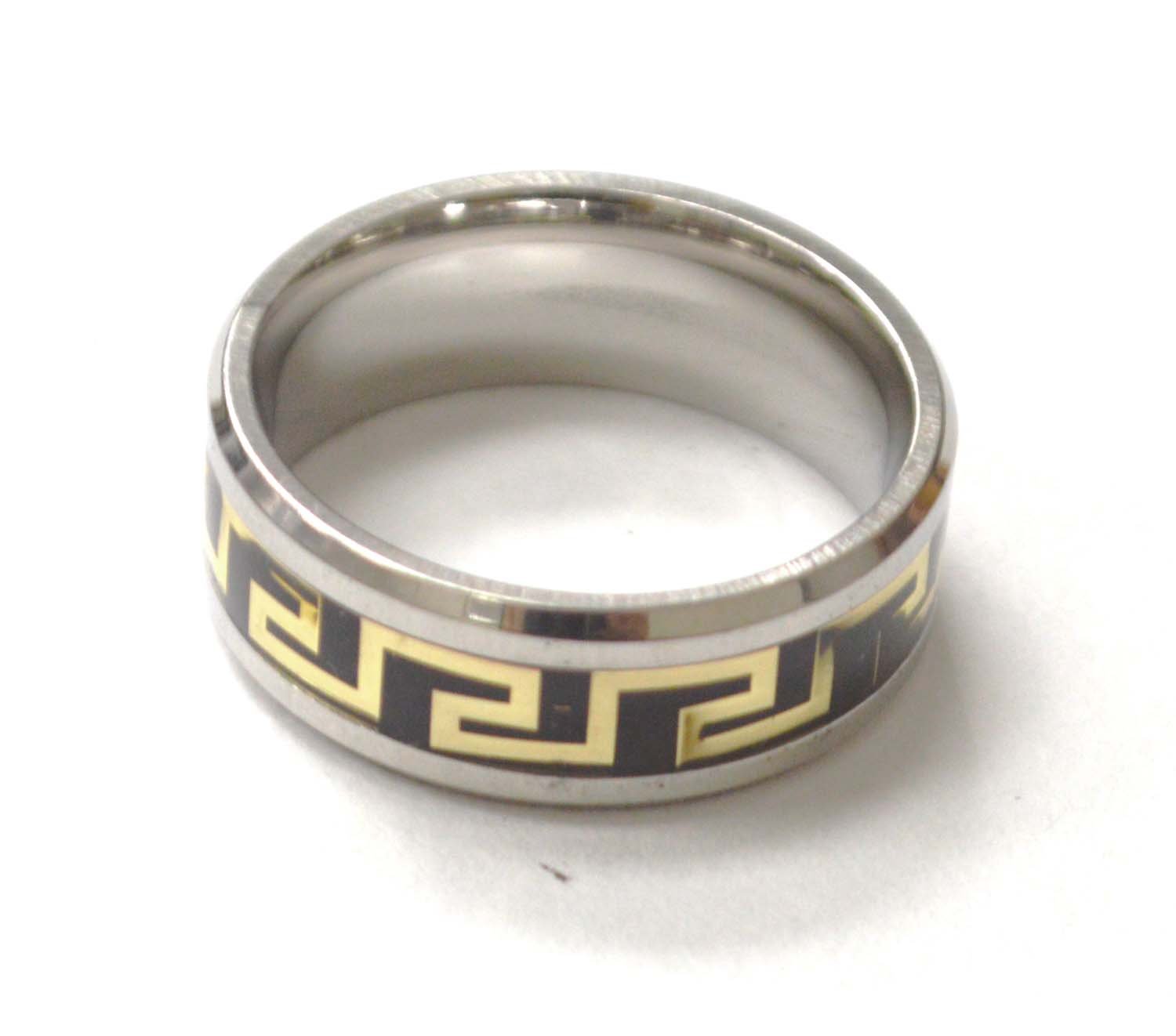 2 Tone Black Plated Stainless Steel Ring 81-1427-2TB