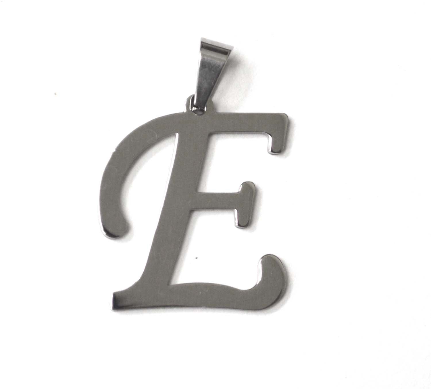 E Initial Pendant Stainless Steel 86-695S-E