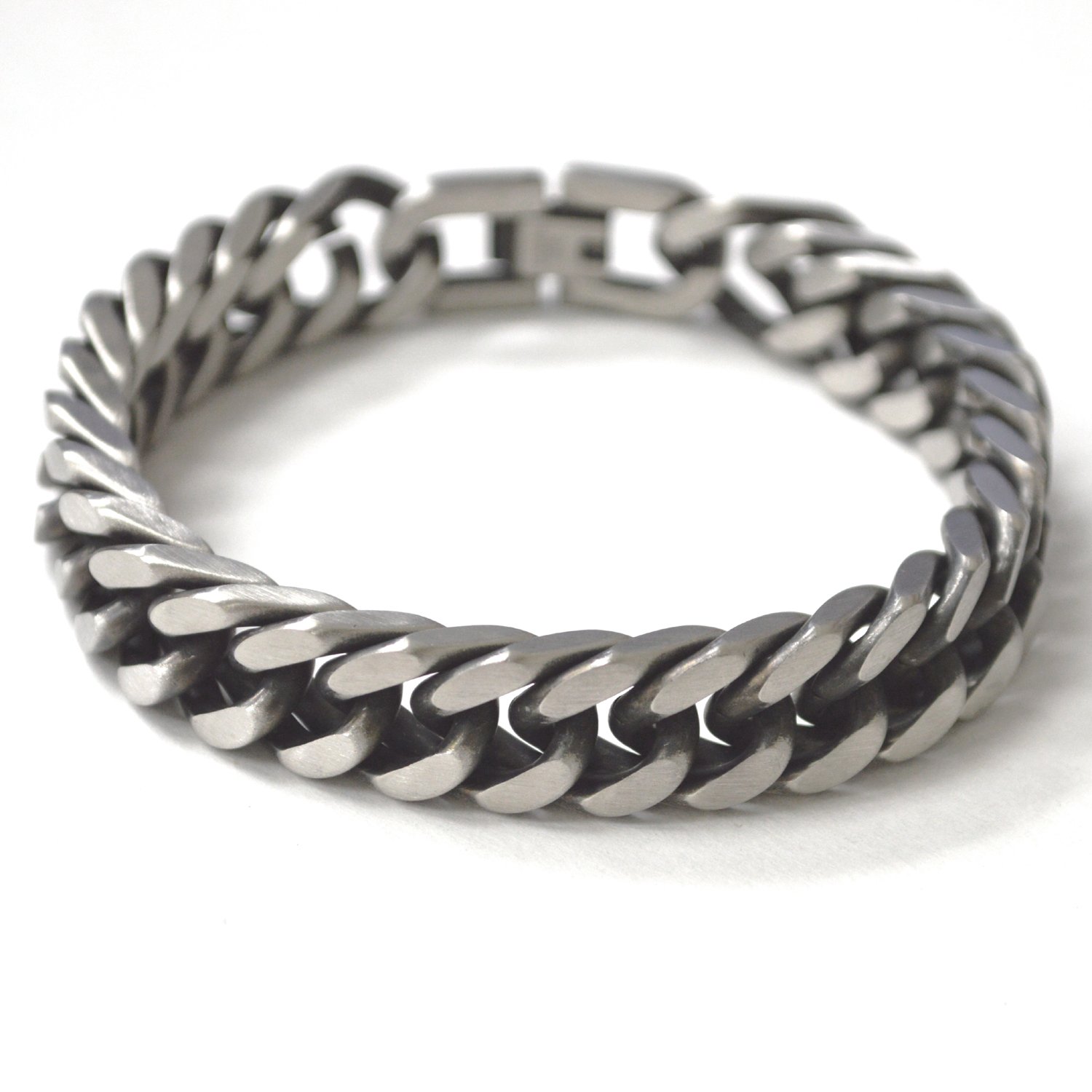 13mm Cuban Link Oxidized Matte Stainless Steel Bracelet 84-2000-Oxi-13 Matte