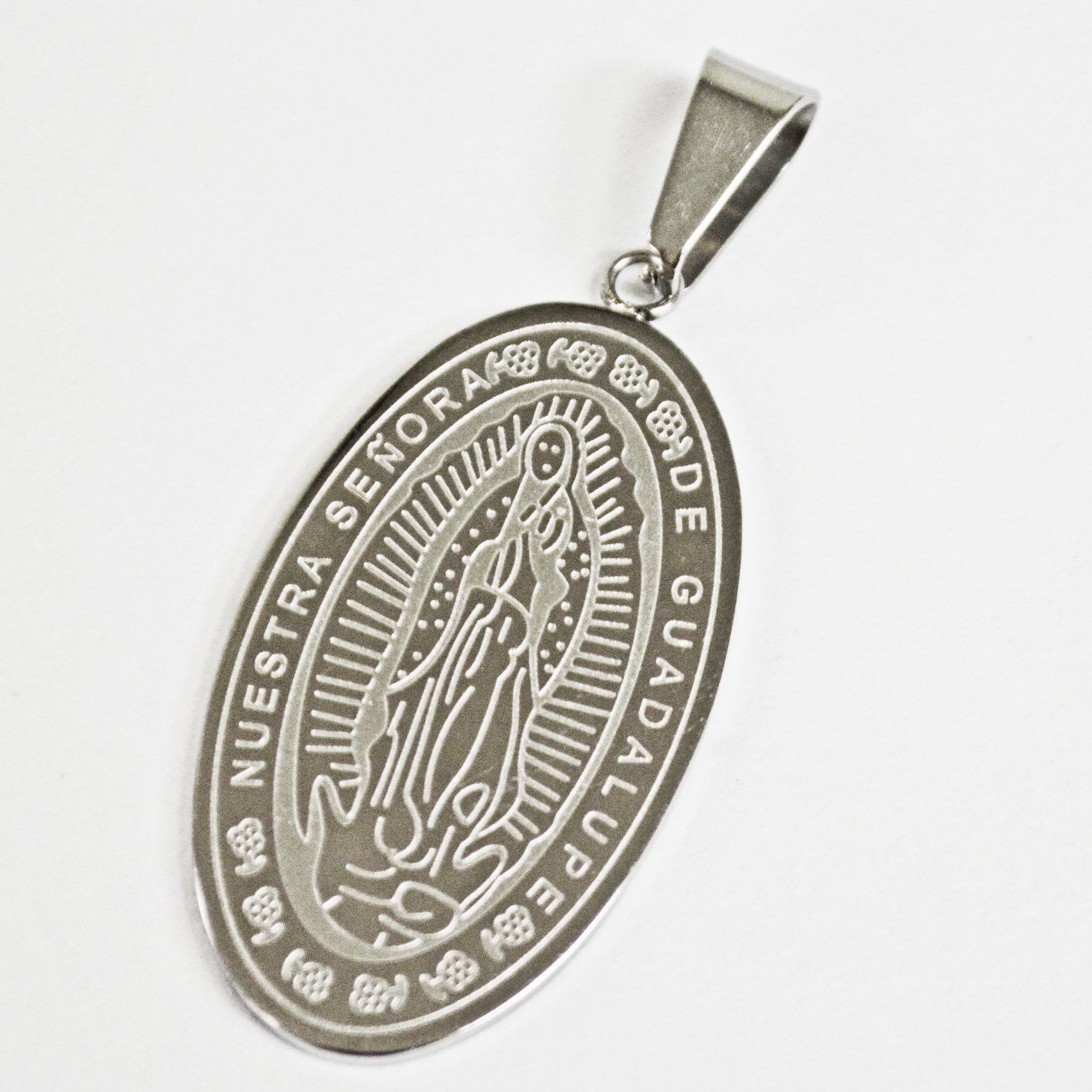 Sn De Guadalupe Stainless Steel Medallion 86-1597S-M