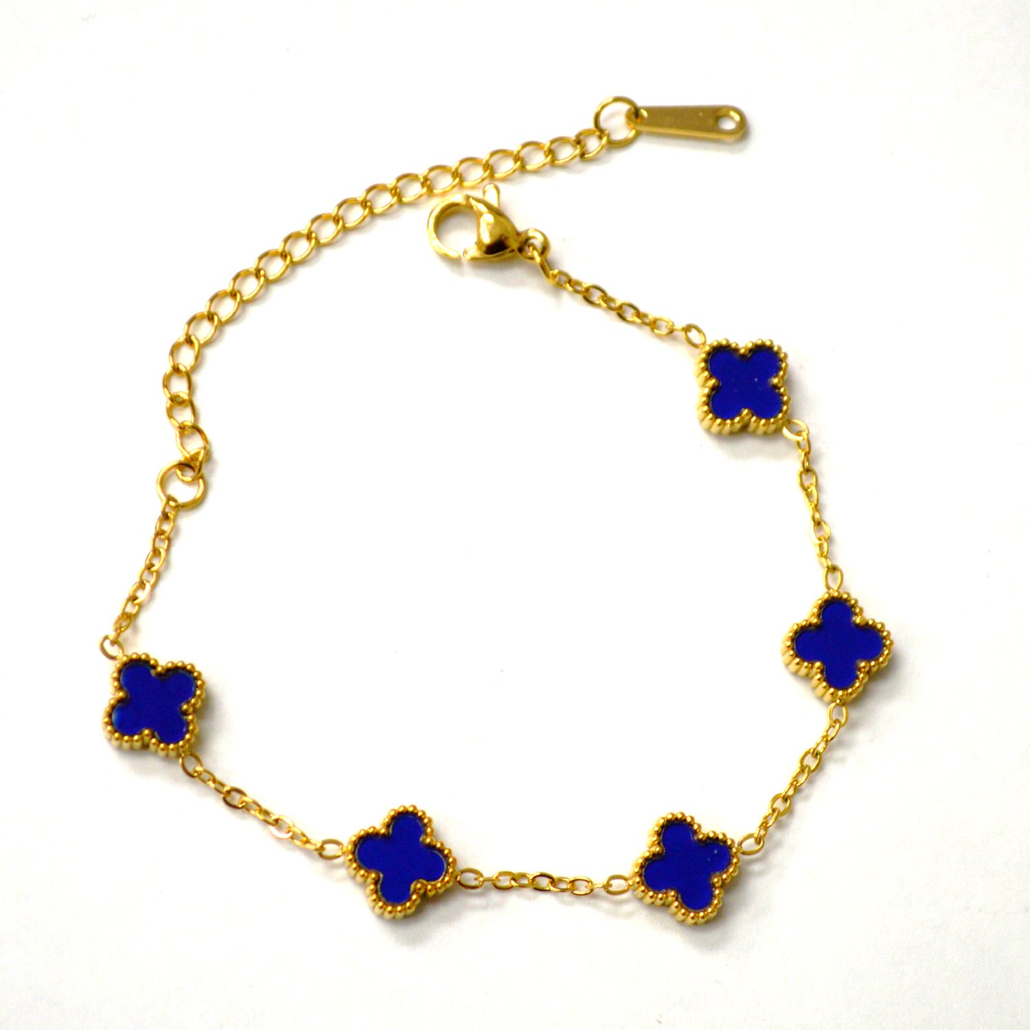 Designers Inspired Gold IP Plated Bracelet 84-1973G Blue