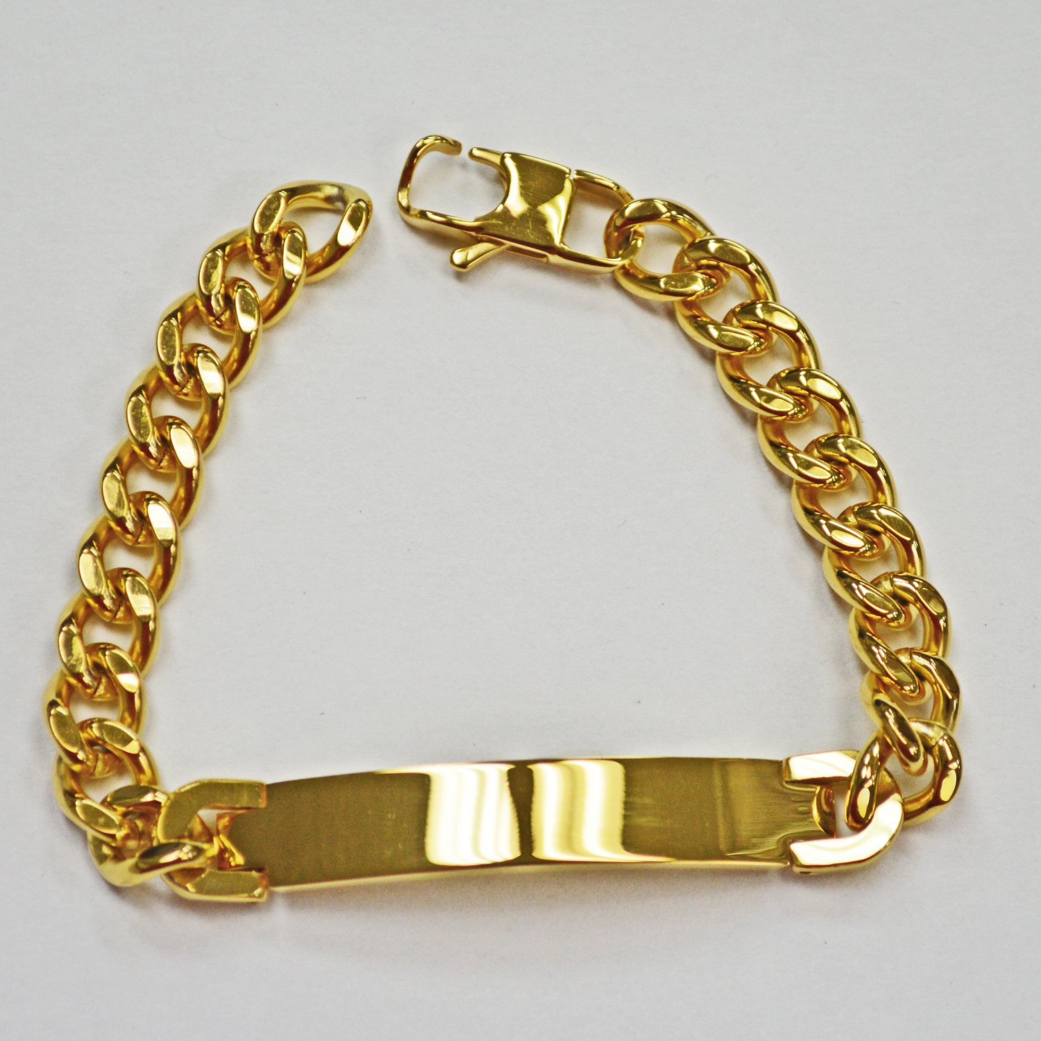 10MM GOLD IP PLATED CUBAN LINK ID BRACELETS
