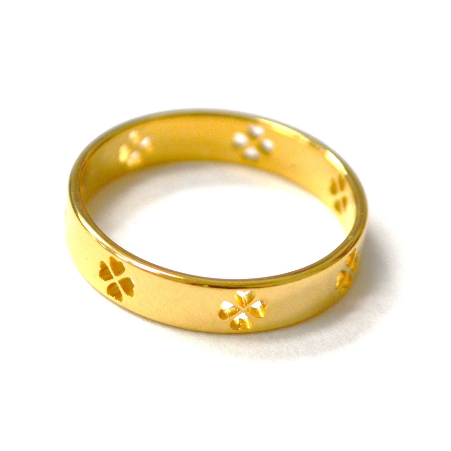 Clover Leaf Gold IP Plated Ring 81-1792G