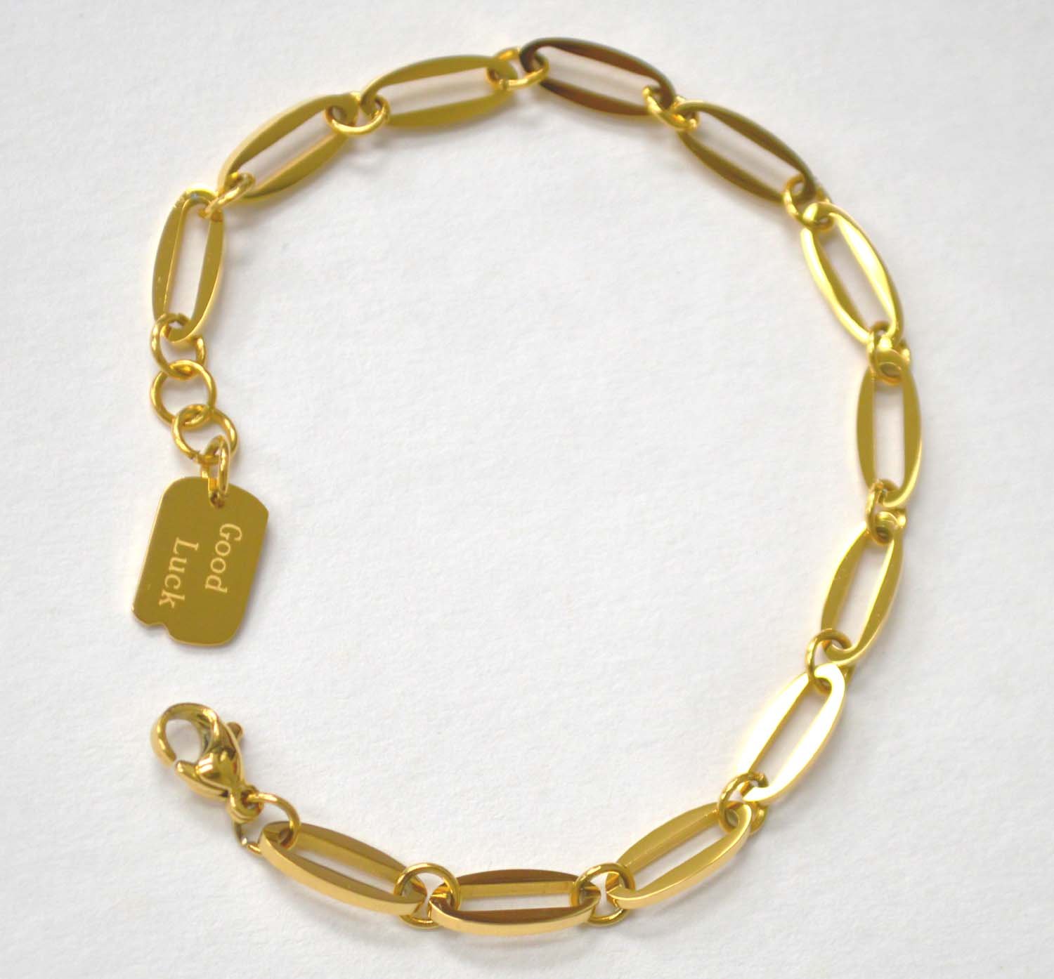 Ro Paper Clip Gold IP Plated Bracelet 84-1853G