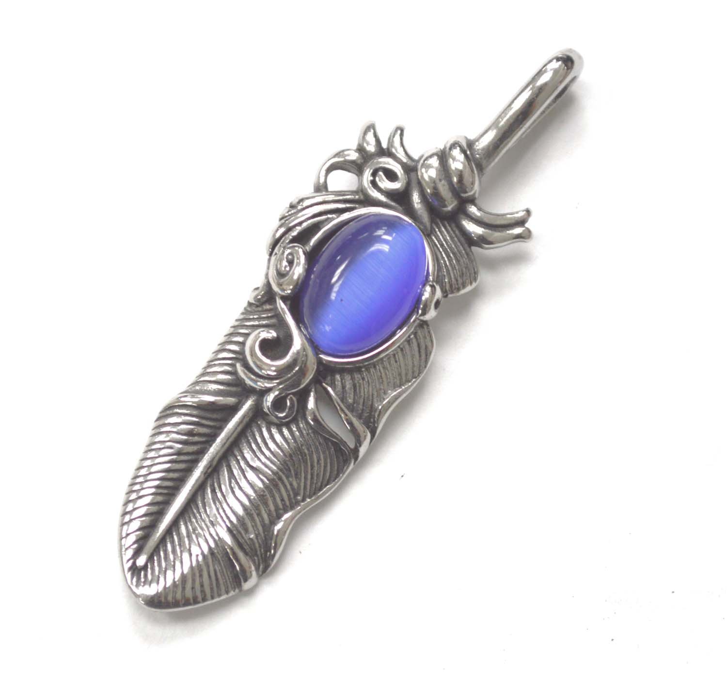 Feather Pendant with Stone 86-2189