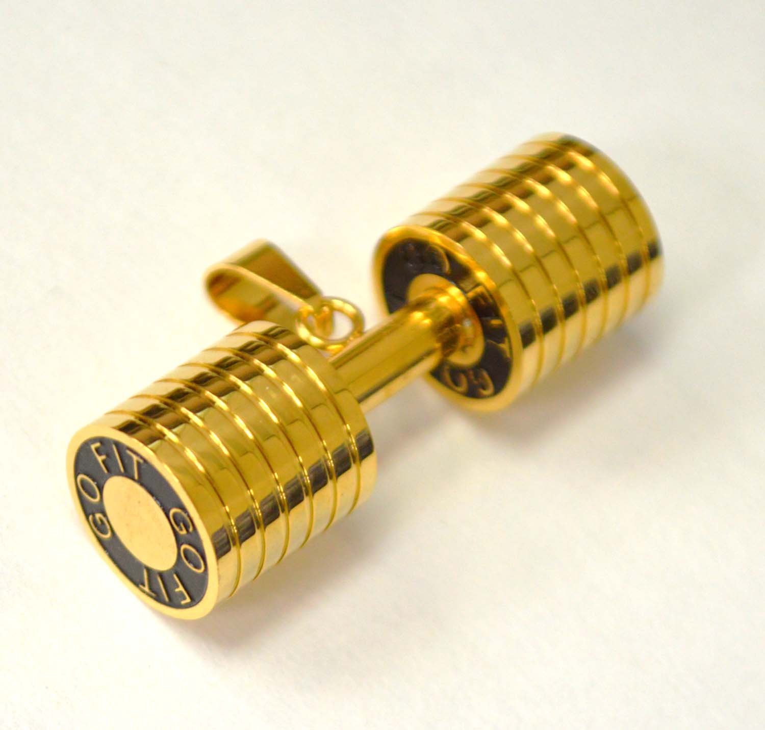 Dumbbell Gold IP Plated Pendant 86-2444G