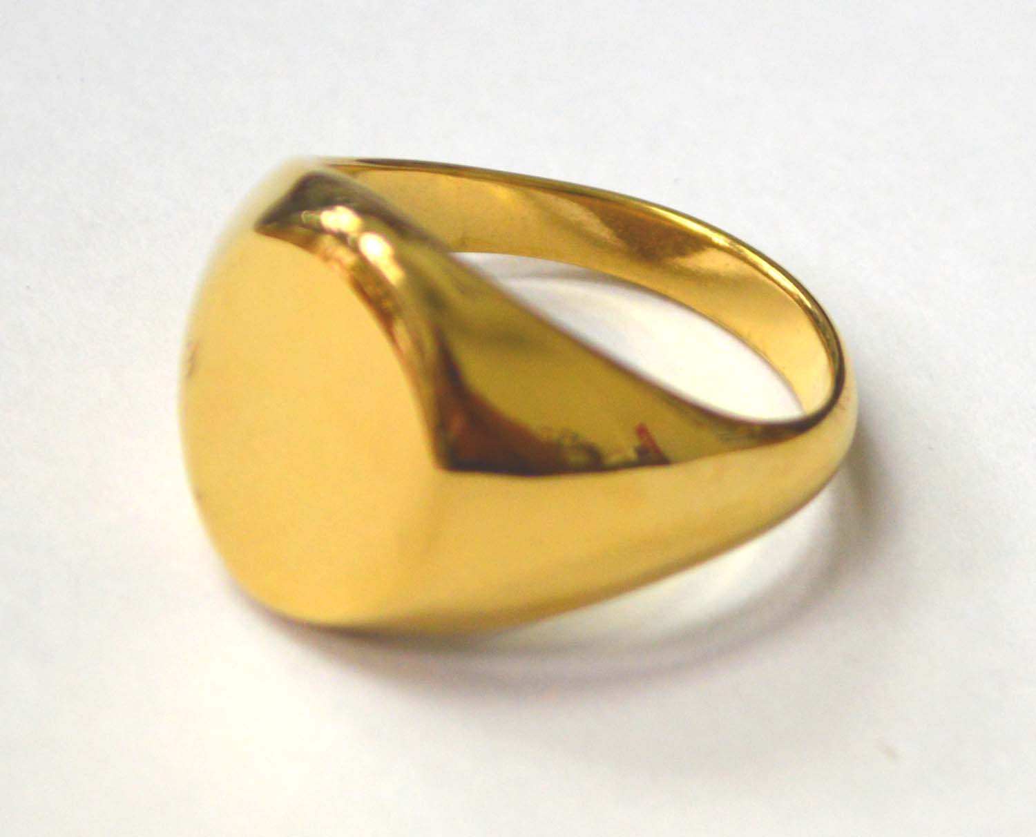 Oval Shape Signet Gold Plated Ring 81-1482G