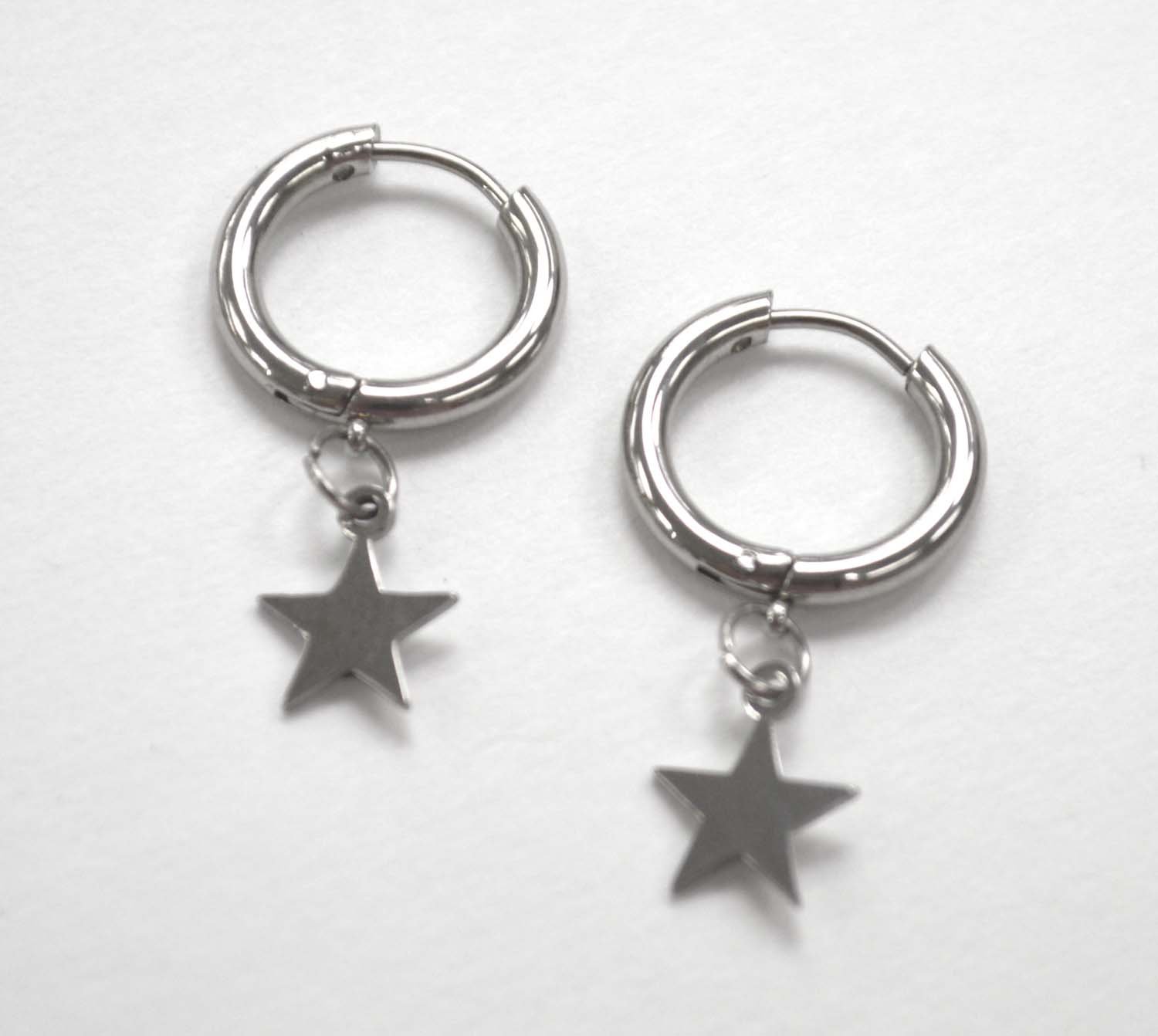 Hoops Earring with Star Stainless Steel 83-836