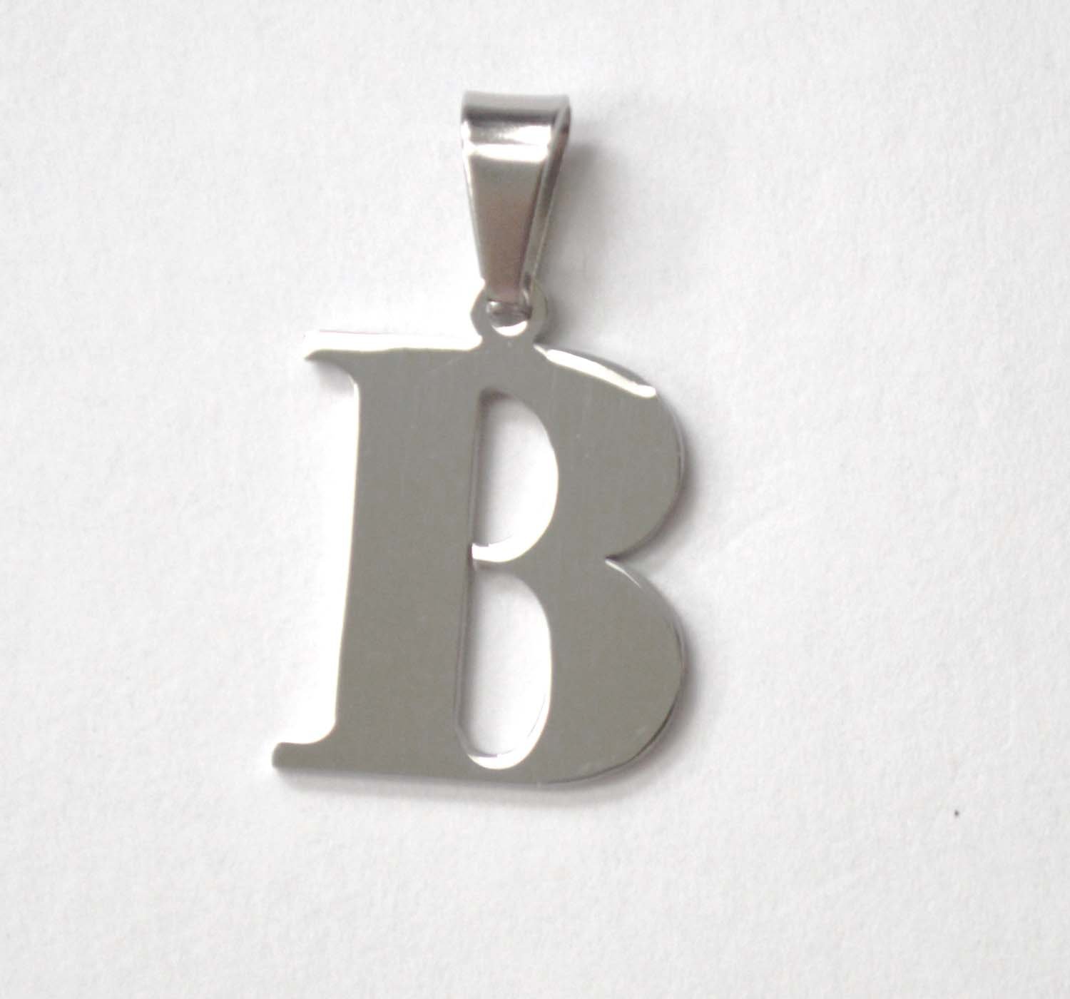 B Initial Stainless Steel Pendant 86-278-B