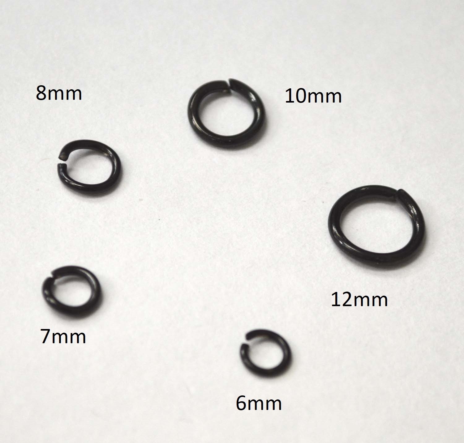 Jump Rings Black Plated Steel Findings 88-22B