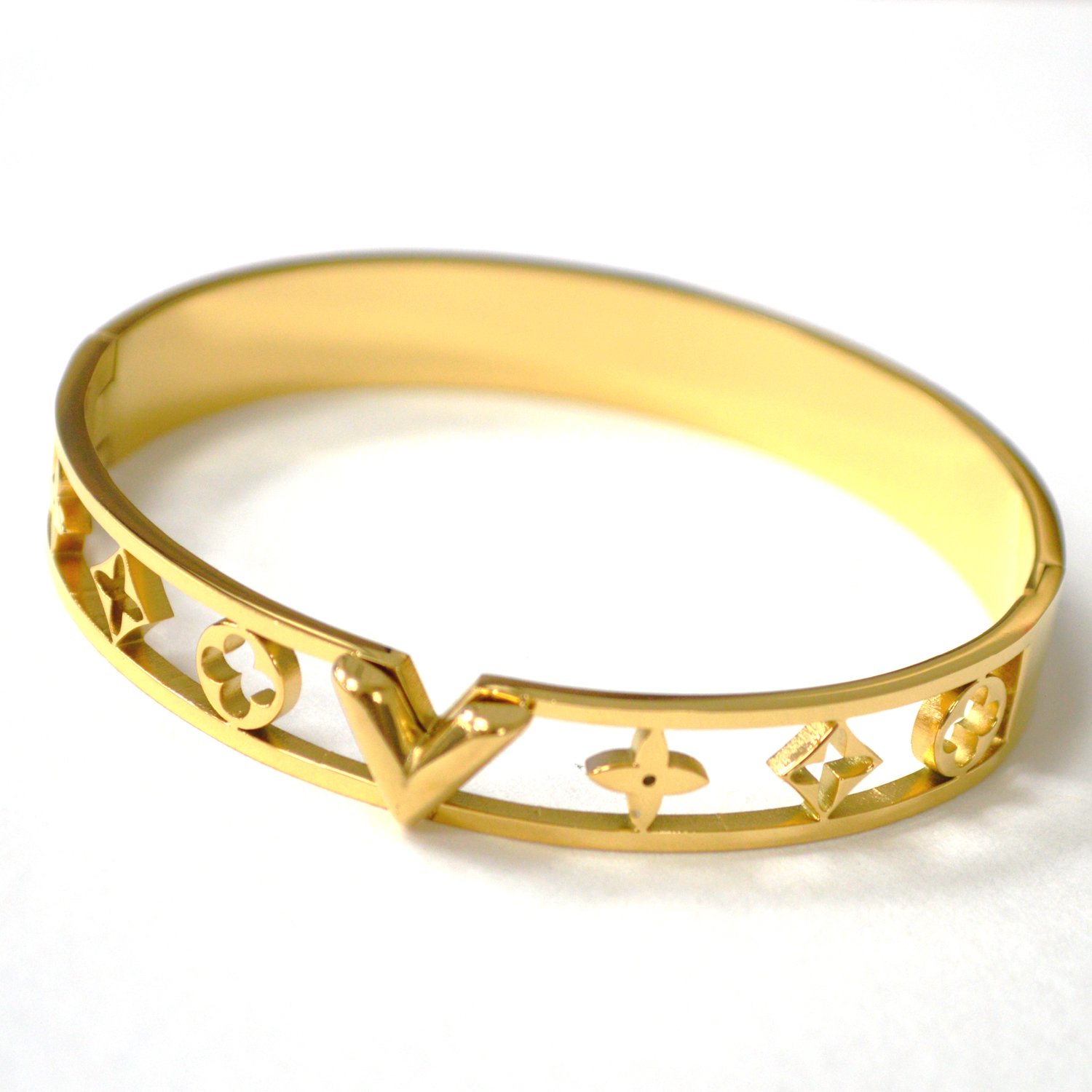 Designer Inspired Gold IP Plated Bangle 84-1978G