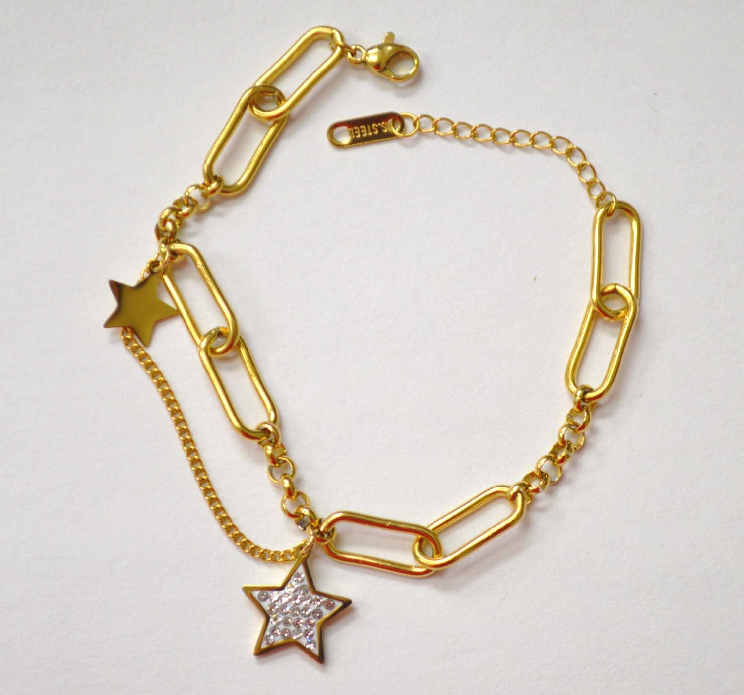 Star Gold IP Plated Charm Bracelet 84-1824G