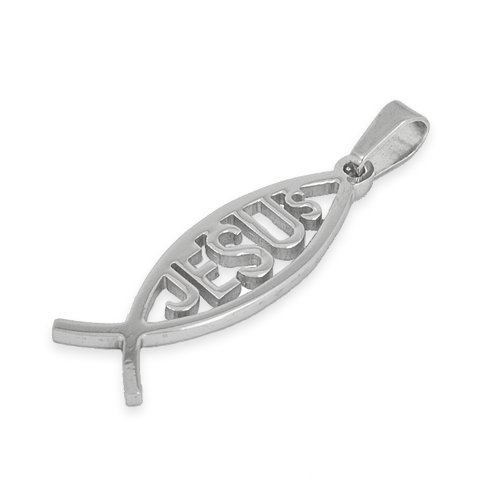Jesus Christian Fish Pendant Stainless Steel 86-1212S