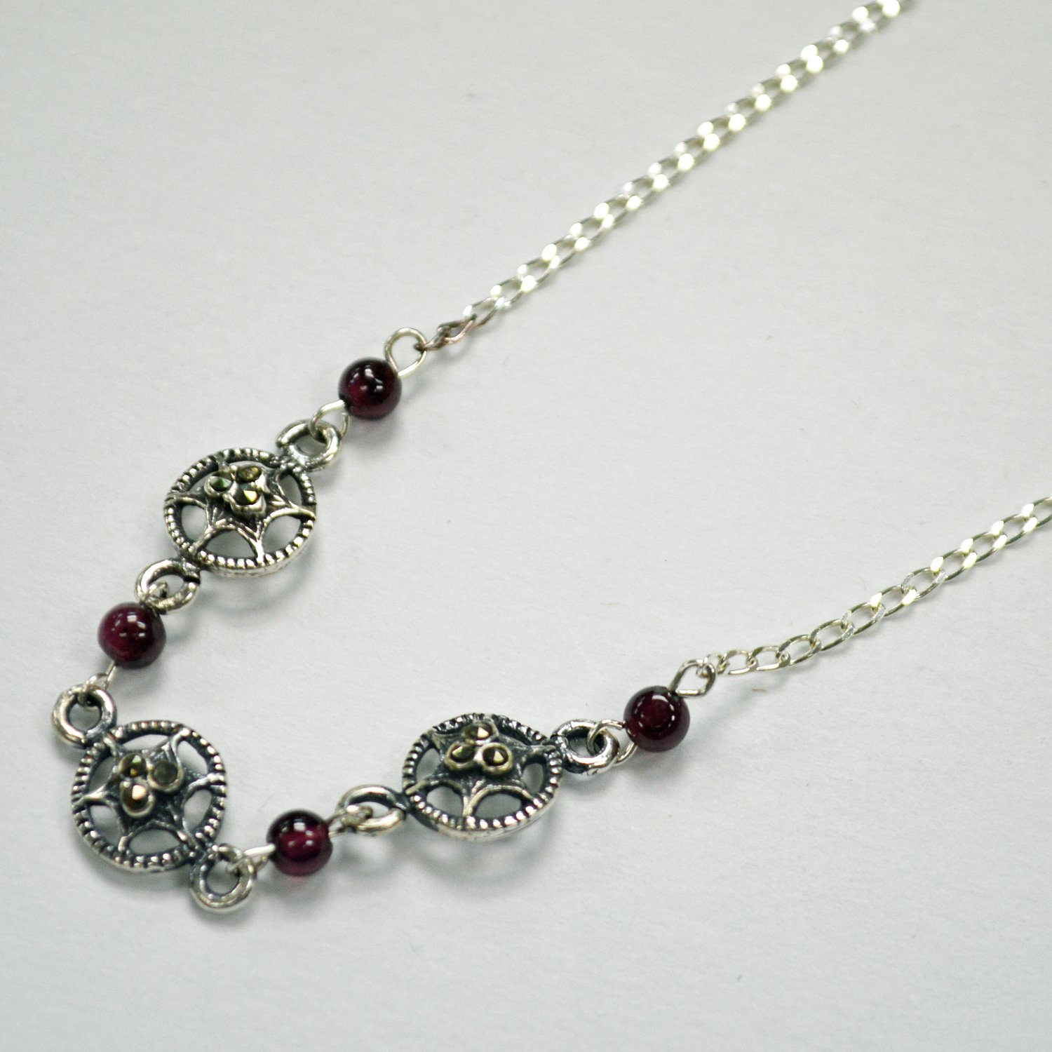 Marcasites Stars Necklace Sterling Silver 55-1021