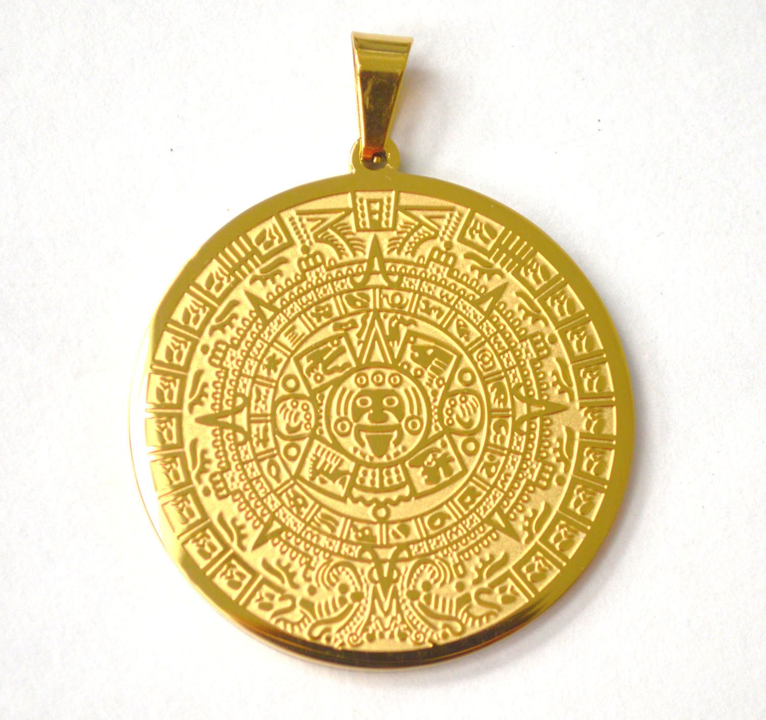 Aztec Calendar Gold Plated Pendant 86-2872G