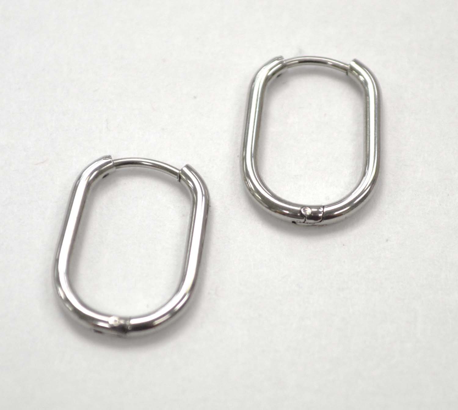 U Shape Hoops Stainless Steel Earrings 83-795