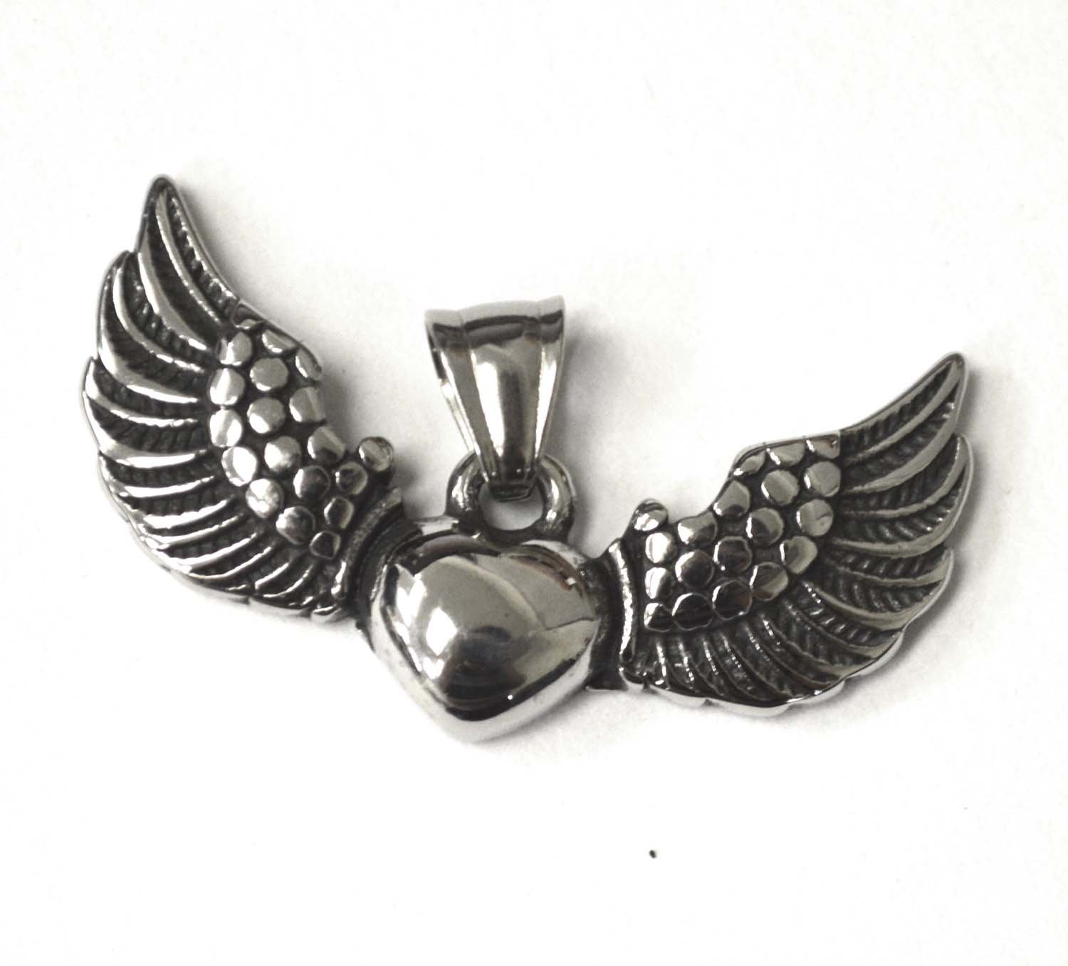 Heart Wing Stainless Steel Pendant 86-2374S