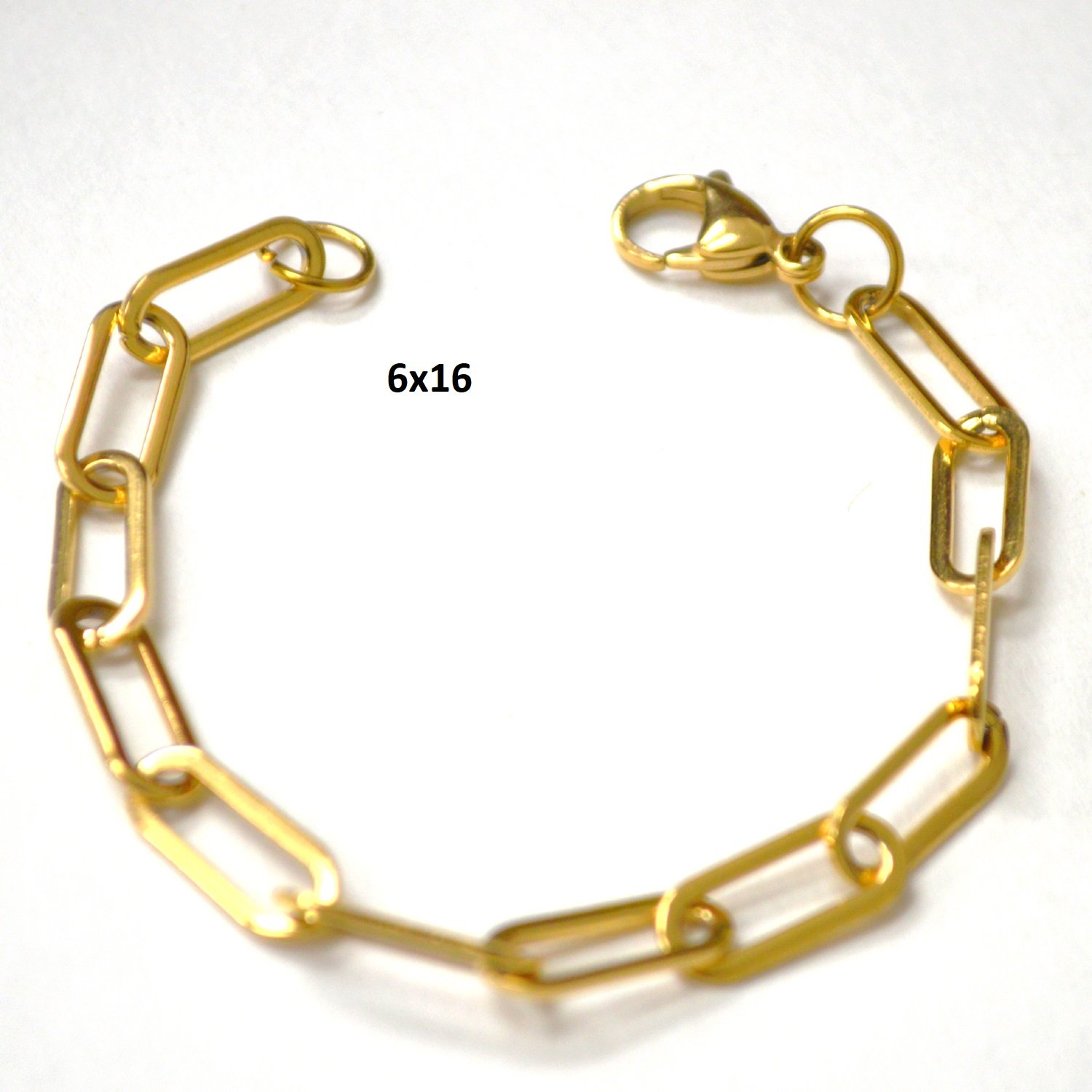 Paper Clip Gold IP Plated Bracelet 84-1982G-6
