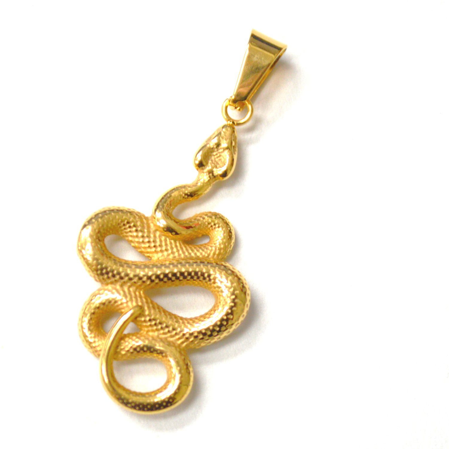 Snake Gold IP Plated Pendant 86-3074G