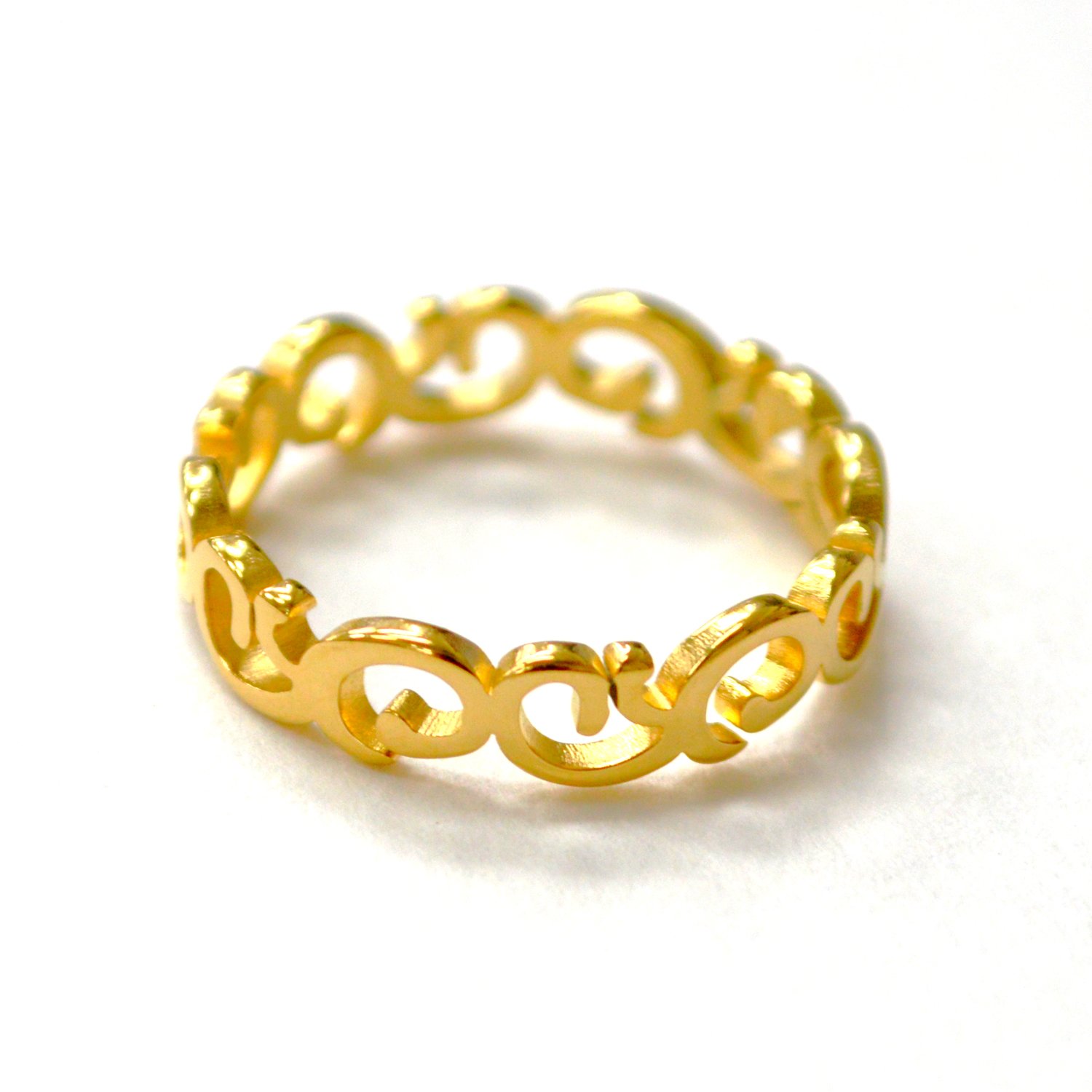 Vintage Eternity Gold IP Plated Ring 81-1741G