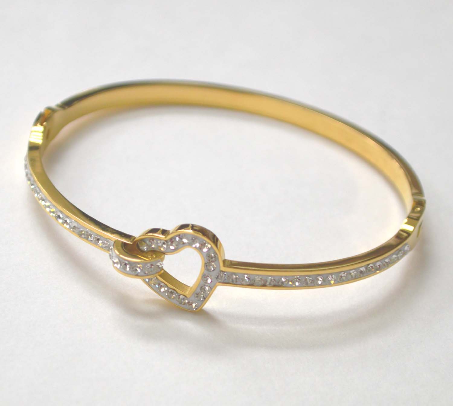 Heart Gold IP Plated Bangle 84-1833G