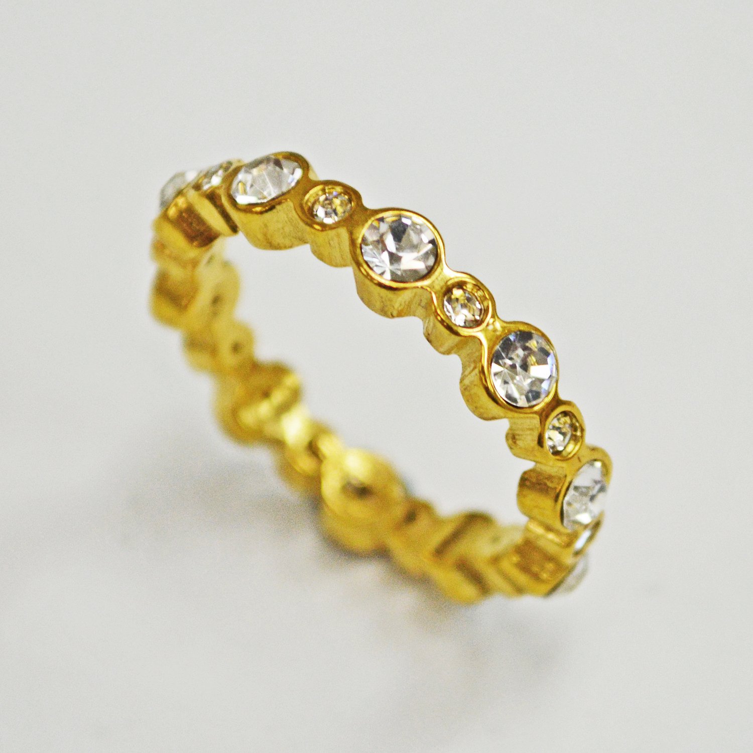 CZ  Gold IP Plated RING (4mm) 81-1296G