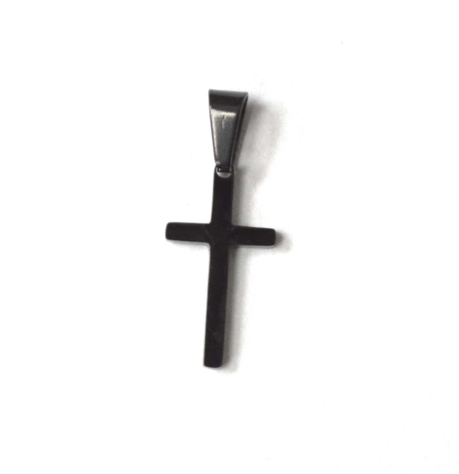 Plain Cross Black Plated Pendant 86-877B