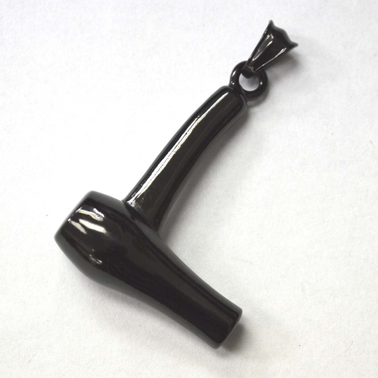 HAIR DRYER Black Plated Pendant 86-1841B