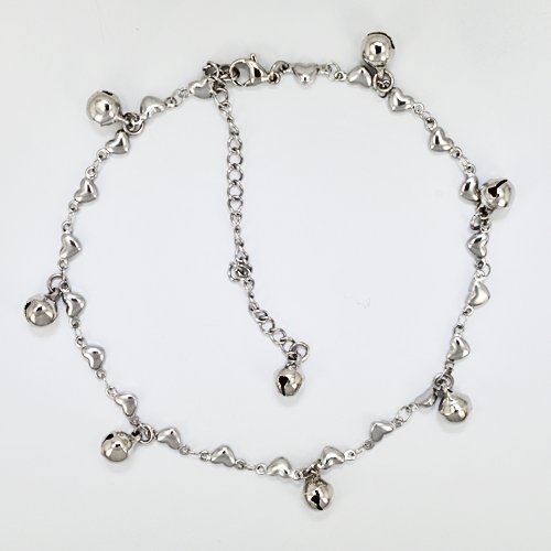 Dangling Bells with Heart Link Anklet 82-158