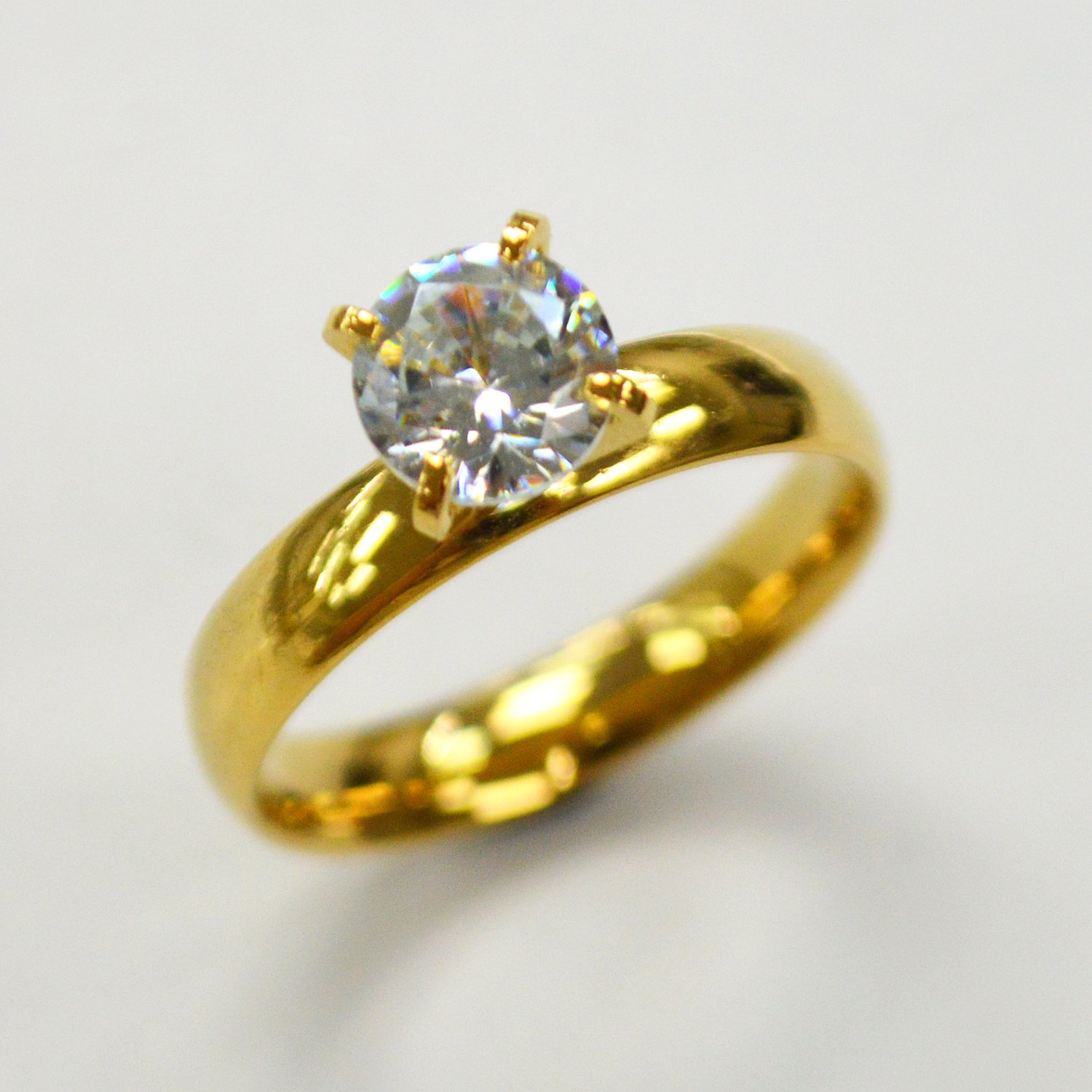 CZ Stone Gold IP Plated Ring 81-1379G