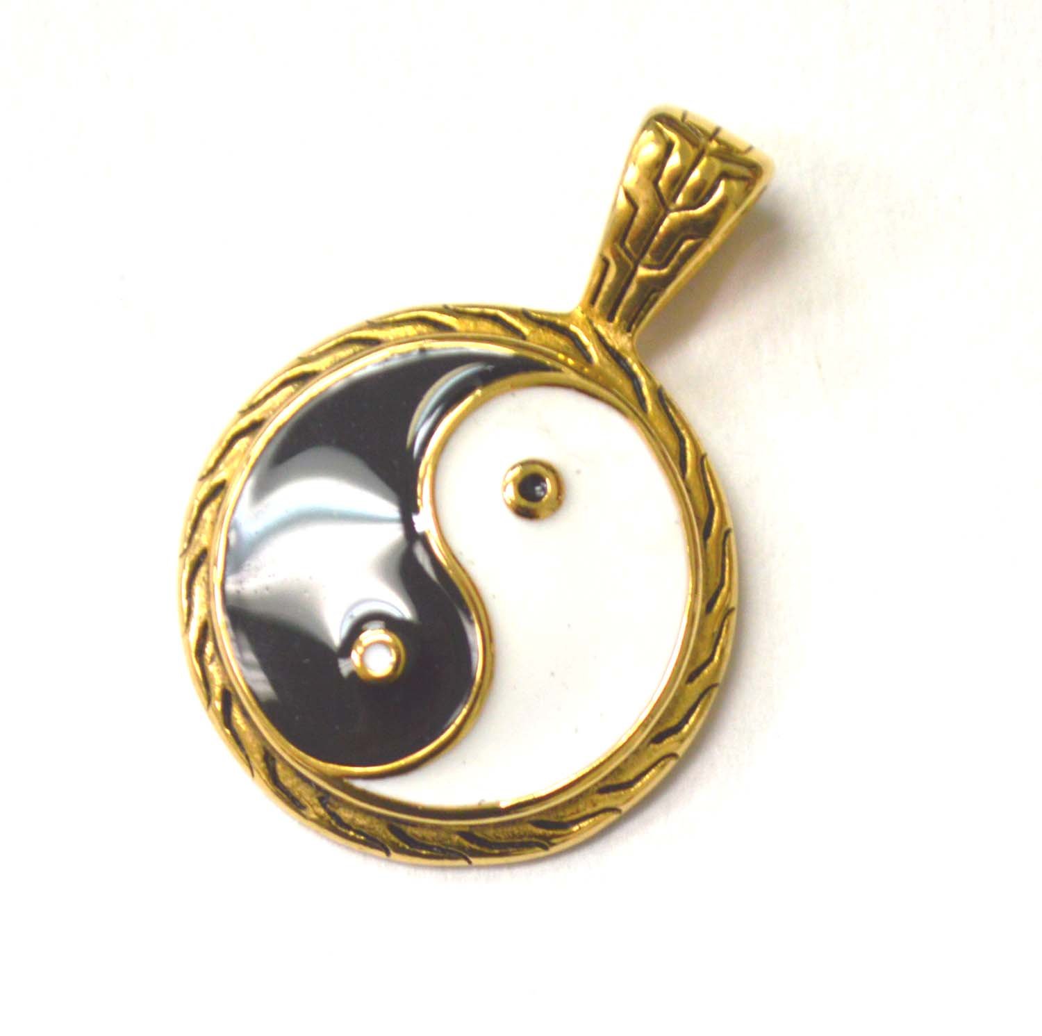Ying and Yang Gold Plated Pendant 86-1796G
