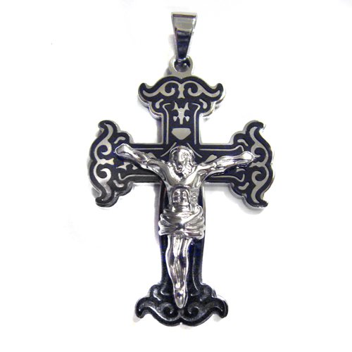 Crucifix Pendant Stainless Steel (33x50mm)