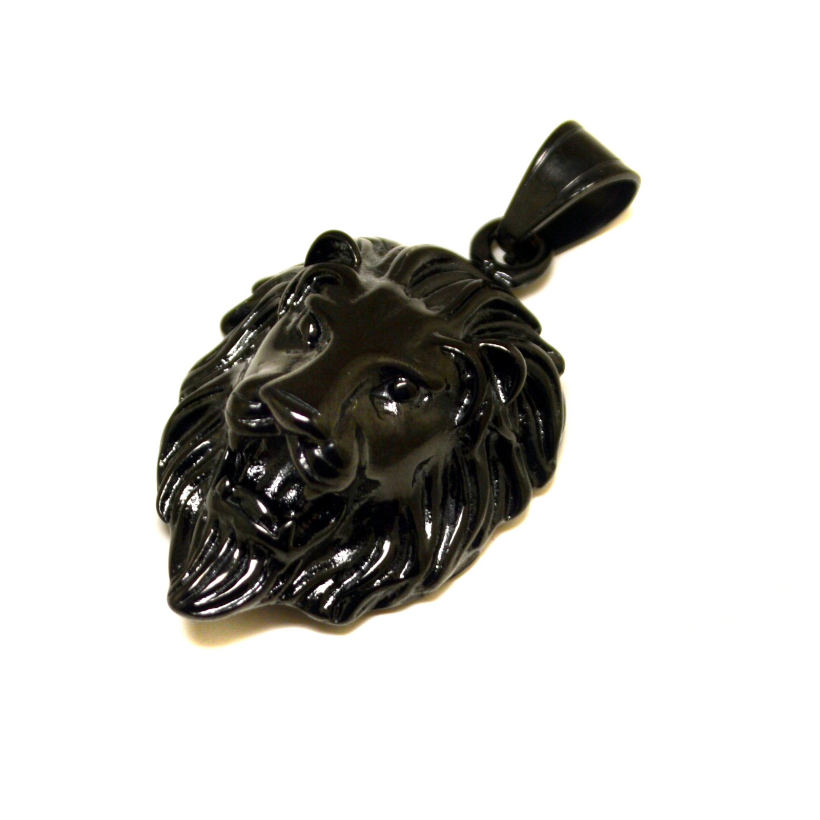 Lion Head Black Plated Pendant 86-685B