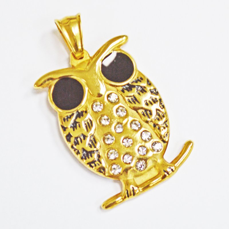 Owl Gold Plated Pendant 86-2013Gst
